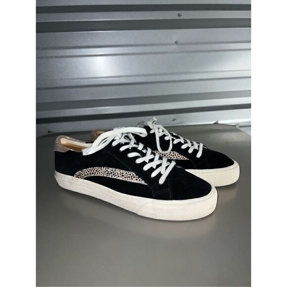 Madewell Black Suede & Leopard print Sneakers Size 9 - Picture 1 of 8